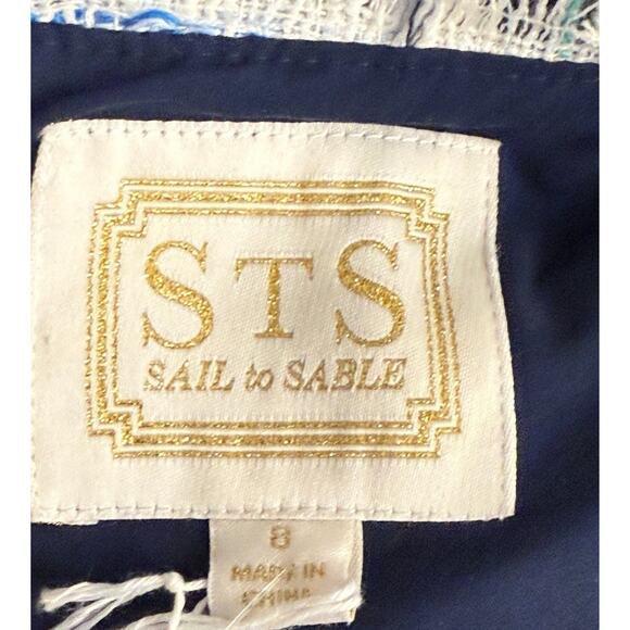 STS Sail To Sable Navy Blue Tweed Dress Womens Size 8 - Picture 4 of 7